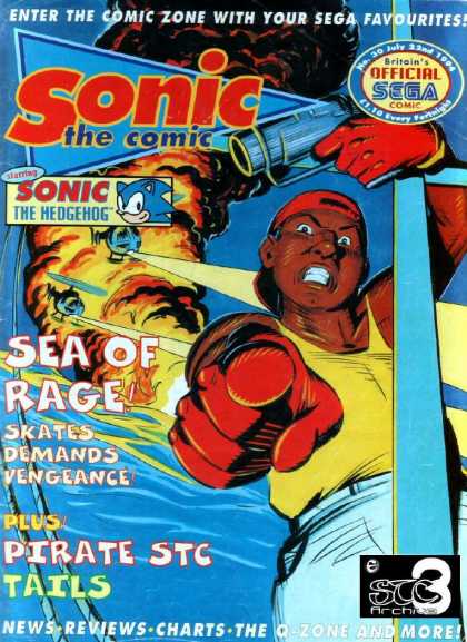 Sonic the Comic 30 - Britains Official Sega Comic - Enter The Comic Zone With Your Sega Favourites - Sea Of Rage - Skates Demands Vengeance - Pirates Stc Tails