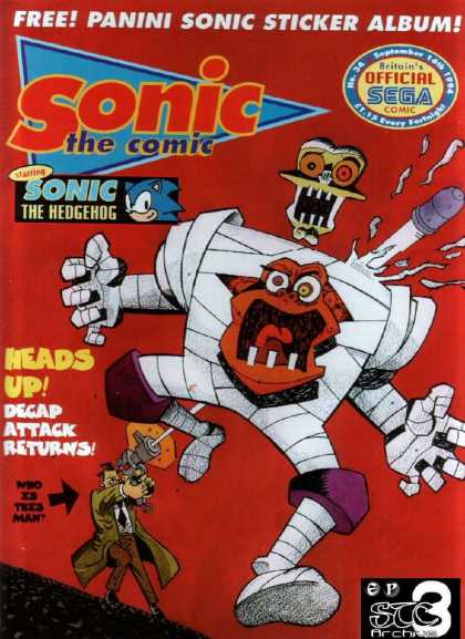 Sonic the Comic 34 - Gunfire - Wounded - Mummy - Sega - Mystery