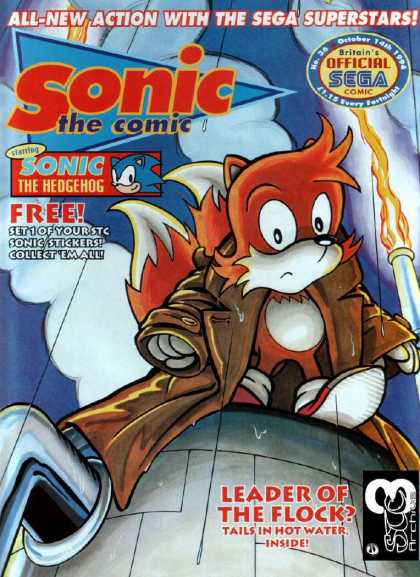 Sonic the Comic 36 - Leaders Of The Flock - Hot Water - Flame - Trench Coat - Hot Water Heater