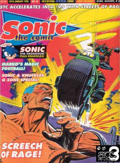 Sonic the Comic 43 - Sonic U0026 Knuckles Q Zone Special - Motorcycle - Flail - Screech Of Rage - Markos Magic Football
