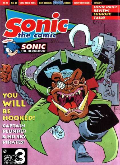 Sonic the Comic 49 - Pirate - Hook - Chains - Captain Blunder - Caster
