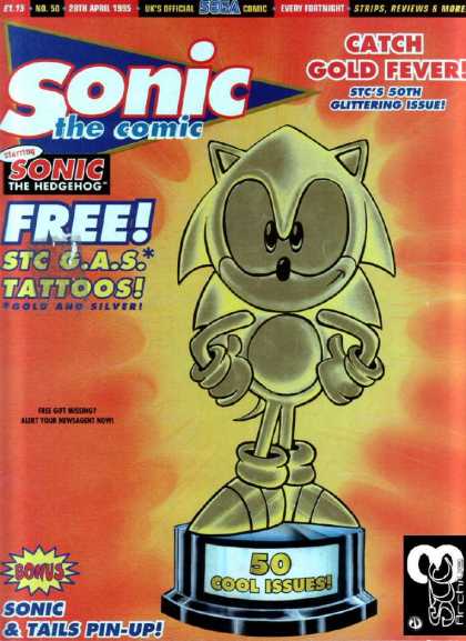 Sonic the Comic 50 - Sega - Award - Gold - Orange Cover - Tattoos