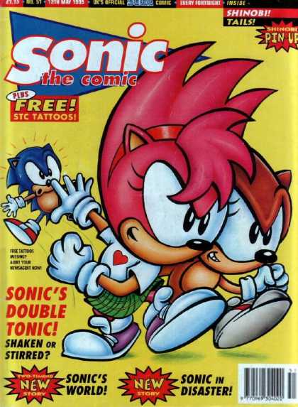 Sonic the Comic 51 - Shinob Pin-up - Tails - Sonics Double Tonic - Sonic In Disaster - Shaken Or Stirred