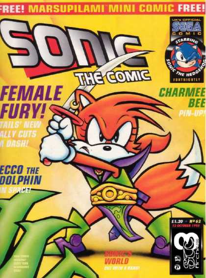 Sonic the Comic 62 - Female Fury - Charmee Bee - Free Mini-comic - Ecco The Dolphin - Animals Rule