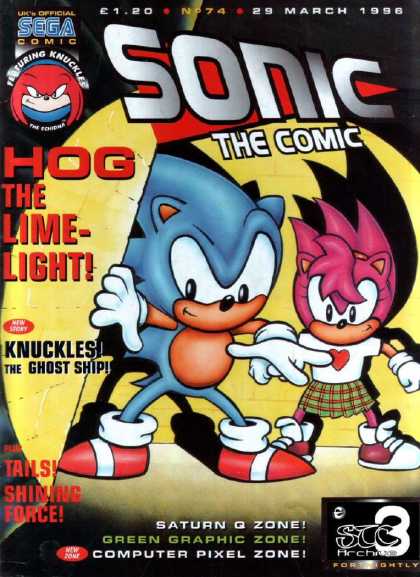 Sonic the Comic 74 - Hog The Limelight - Knuckles - Ghost Ship - Sega - Saturn