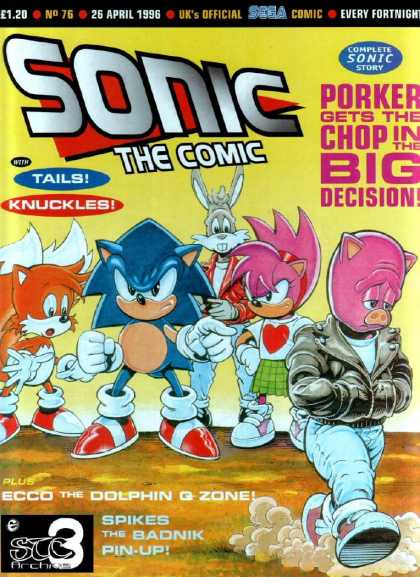 Sonic the Comic 76 - Tails - Knuckles - Sega - Entertainment - Porker