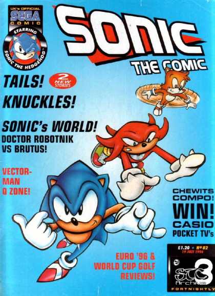 Sonic the Comic 82 - Youve Played The Game Now Read The Comic - The Doctor Is In - Oh No Its Brutus - Enter Your Chance To Win A Pocket Tv - Now Entering The Vector-man Zone