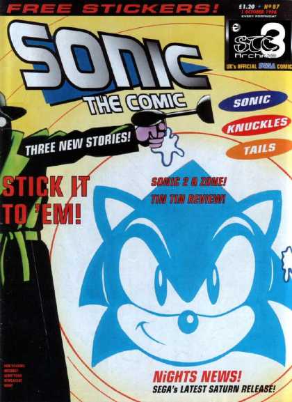 Sonic the Comic 87 - Free Stickers - Knuckles - Tails - Segas Latest Saturn Release - Three New Stories