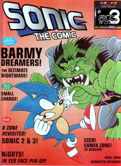Sonic the Comic 88 - Barmy Dreamers - The Ultimate Nightmare - Tails - Small Change - Q Zone