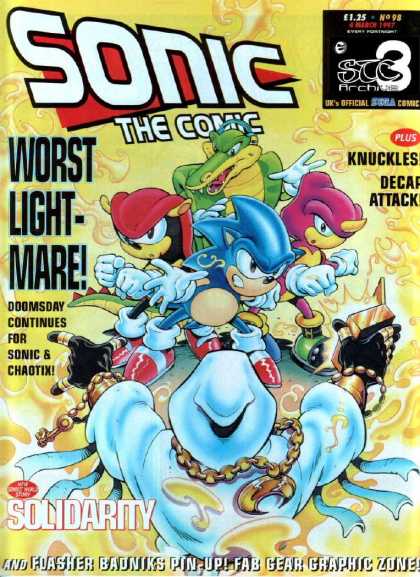 Sonic the Comic 98 - Worst Lightmare - Knuckles - Decar Attack - Crocodile - Solidarity