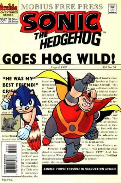 Sonic the Hedgehog 27 - Mobius Free Press - Approved By The Comics Code - Archie Adventure Series - Robotnik - Goes Hog Wild - Jon D'Agostino, Ken Penders