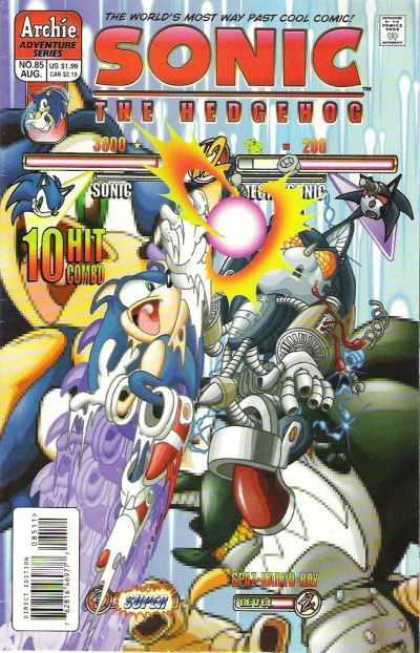 Sonic the Hedgehog 85 - Mecha Sonic - 10 Hit Combo - Life Bars - Red Energy Ball - Knock Out Fight