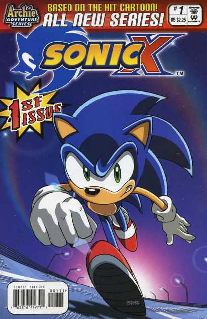 Sonic X 1 - 1st Issue - Based On The Hit Cartoon - Archie Adventure Series - Highway - Night