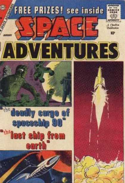 Space Adventures 32 - Aliens - Green Men - Rocket Ships - Planet - Space