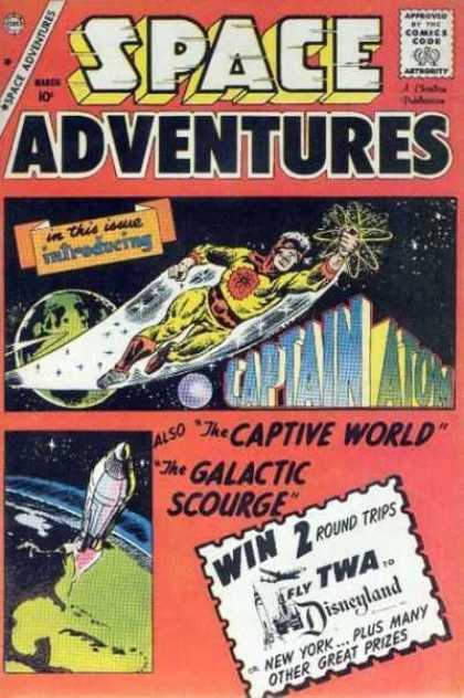 Space Adventures 33 - Captain Atom - Captive World - Galactic Scourge - Win 2 Round Trips - Rocket Lifting Off