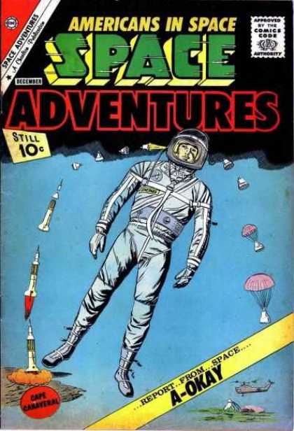 Space Adventures 43 - Parachute - Bomb - Rocket - Sky - Space