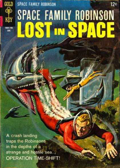 Space Family Robinson 22 - Lost In Space - Fish - Diving - A Crash Landing Traps The Robinsons In The Depths Of A Strange And Hostile Sea - Gold Key