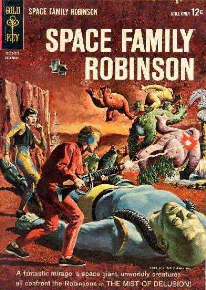 Space Family Robinson 5 - Gun - Red Sky - Laser - Aliens - Human
