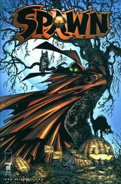 Spawn 88 - Black Cat - Owl - Spooky Tree - Jack-o-lantern - Halloween - Greg Capullo, Todd McFarlane