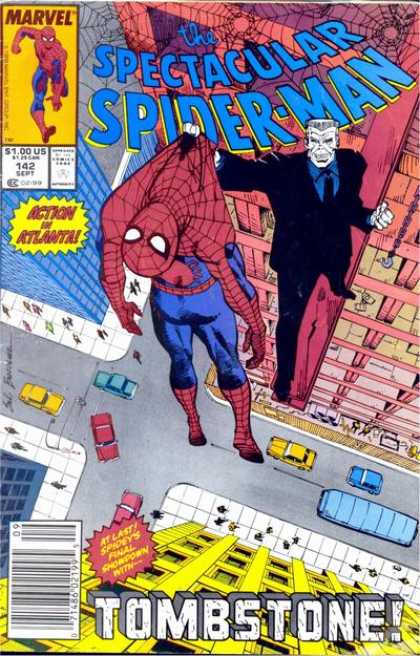 Spectacular Spider-Man (1976) 142 - Marvel - Super-hero - Action In Atlanta - Web - Tombstone - Sal Buscema