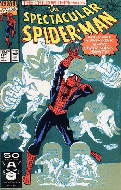 Spectacular Spider-Man (1976) 181 - Marvel - Marvel Comics - Spider-man - Green Goblin - Graveyard - Sal Buscema