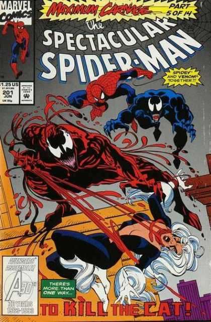 Spectacular Spider-Man (1976) 201 - Jun 201 - Venom - Marvel Comics - The Cat - Avengers - Sal Buscema