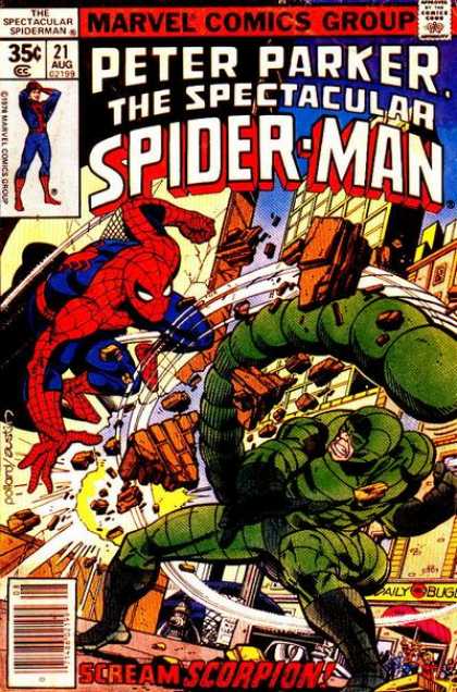 Spectacular Spider-Man (1976) 21 - August - 35 Cents - Marvel - Superhero - Scream Scorpion