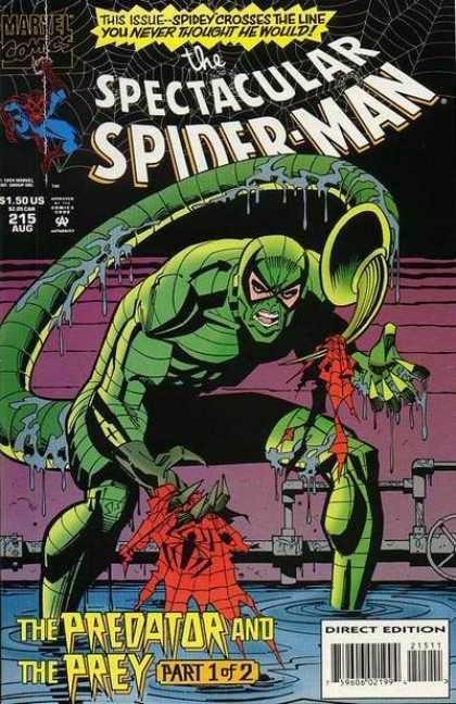 Spectacular Spider-Man (1976) 215 - The Predator - The Prey - 215 Aug - Direct Edition - 150 Us