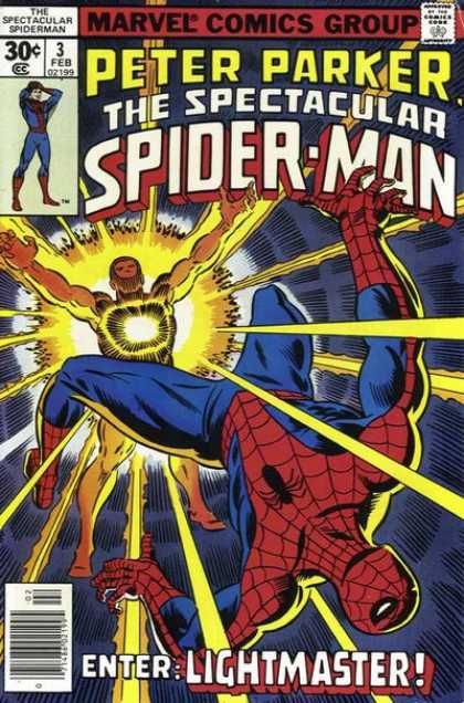 Spectacular Spider-Man (1976) 3 - Marvel Comics - Peter Parker - Spidey - Lightmaster - Spiderman - Sal Buscema