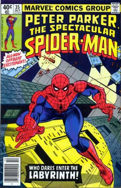 Spectacular Spider-Man (1976) 35 - Offbeat Excitement - Police - The Labyrinth - Nighttime - Scaling - Lee Elias