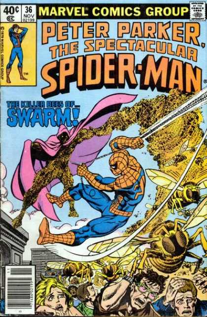 Spectacular Spider-Man (1976) 36 - Bee - Swarm - Crowd - Spiderman - Panic - Jim Mooney