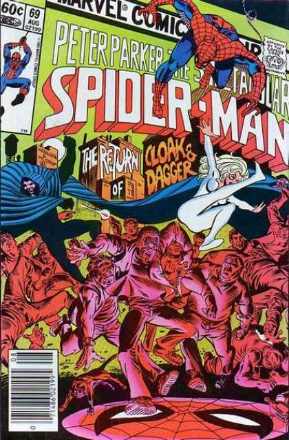Spectacular Spider-Man (1976) 69 - Spidey With Old Allies - Spiderman Cloak Dagger - Cloak Dagger Return Peter - Spidey With Cloak - Dagger And Spiderman