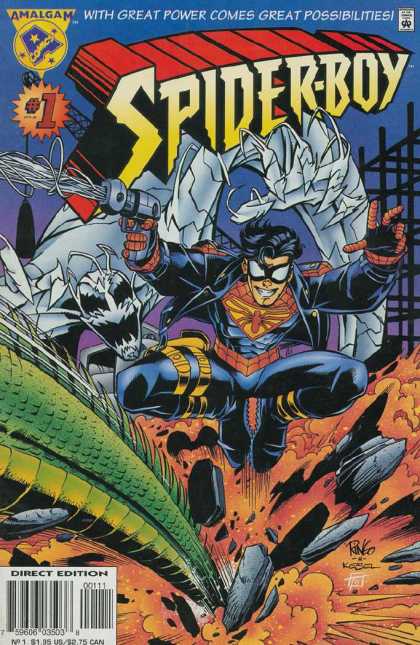 Spider-Boy 1 - With Great Power Comes Great Possiblities - Amalgam - Gun - Web - Monster - Mike Wieringo
