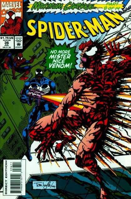 Spider-Man 36 - Maximum Carnage Part 8 Of 14 - Venom - Laser Gun - Mutilated Body - Green Building