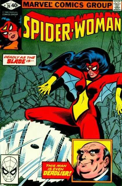 Spider-Woman 26 - Blade - Sawblade - Red Outfit - Yellow Gloves - 26 - Joe Sinnott, John Byrne
