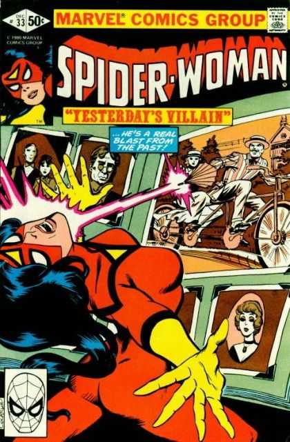 Spider-Woman 33 - Villain - Blast - Past - Photographs - Bicycle - Dave Cockrum