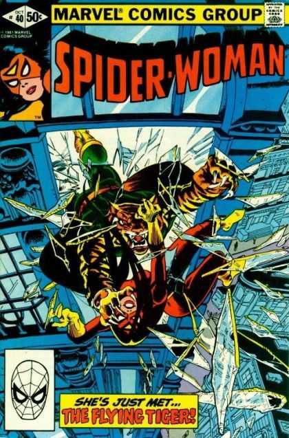 Spider-Woman 40 - Tiger - Flying - Glass - Window - Spider Man - Steve Leialoha