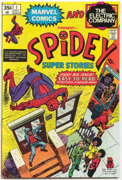 Spidey Super Stories 1 - Spiderman - 35 Cents - Marvel Comics - The Electric Company - First Big Issue