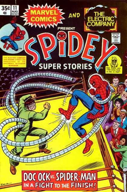 Bout - Spiderman - Doc Ock - Ring - Crowd Spidey Super Stories 11 - Bout - Spiderman - Doc Ock - Ring - Crowd