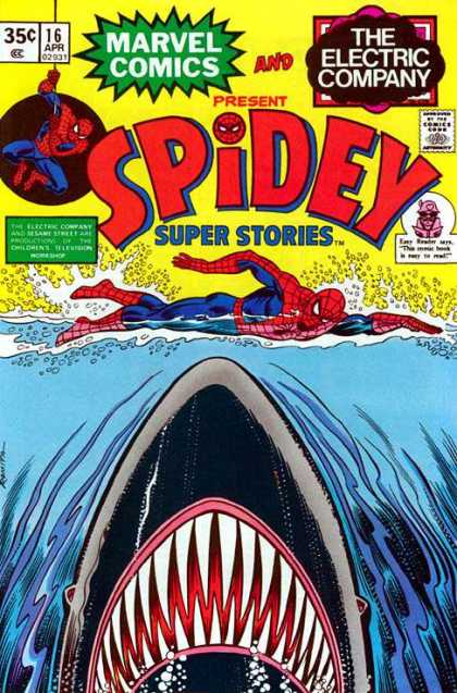 Shark - Water - Superhero - Teeth - Waves Spidey Super Stories 16 - Shark - Water - Superhero - Teeth - Waves