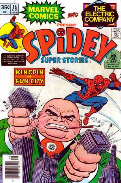 Spidey Super Stories 18 - Spiderman - Fun City - Kingpin - Buildings - Superhero