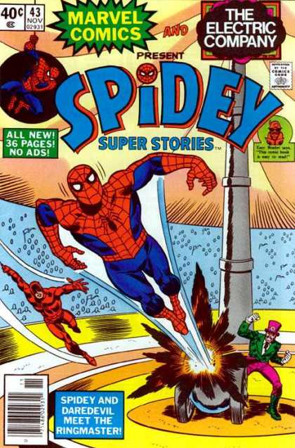 Marvel Comics And The Electric Company - 43 Nov 02931 - No Ads - Spidey And Daredevil Meet The Ringmaster - Cannon Spidey Super Stories 43 - Marvel Comics And The Electric Company - 43 Nov 02931 - No Ads - Spidey And Daredevil Meet The Ringmaster - Cannon