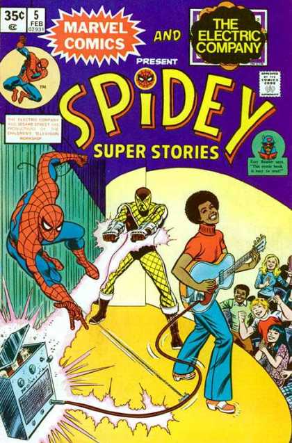 Marvel Comics - The Electric Company - Guitar - Spider Man - Feb 5 Spidey Super Stories 5 - Marvel Comics - The Electric Company - Guitar - Spider Man - Feb 5