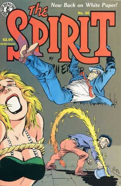 Spirit 30 - Green Top - Tied Up - Blue Suit - No 30 - Yellow Hair - Will Eisner