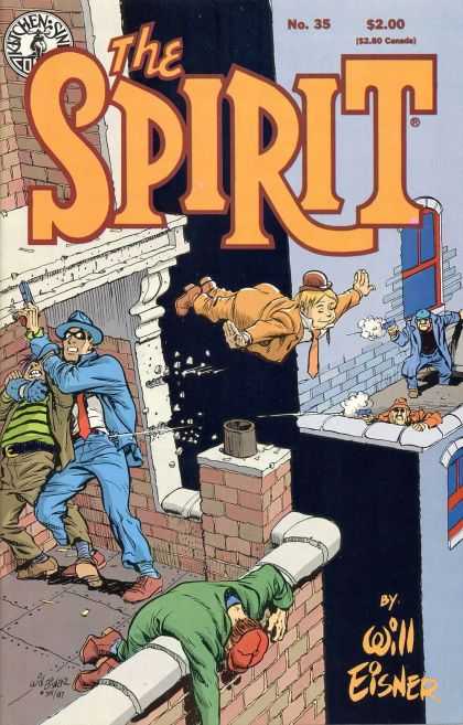 Spirit 35 - Flying - Masked Man - Gun - Will Eisner - Shootout - Will Eisner