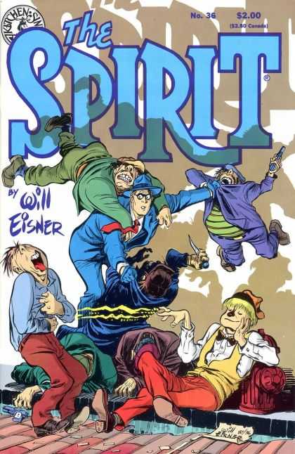 Spirit 36 - Will Eisner - Fire Hydrant - Gun - Men - Knife - Will Eisner