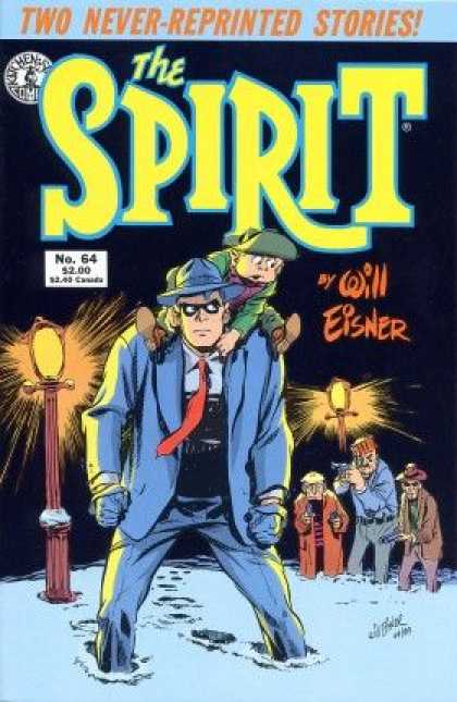 Spirit 64 - Will Eisner - Never-reprinted Stories - Snow - Boy Being Carried - Lamp Posts - Will Eisner