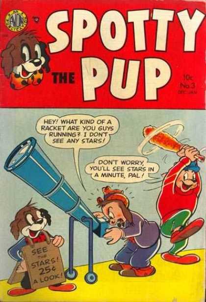 Spotty the Pup 3 - Telescope - Club - Speech Bubbles - Dog - 10 Cents
