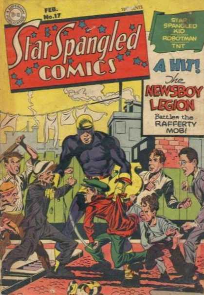 Star Spangled Comics 17 - Newsboy - Clothesline - Children - Sticks - Rafferty Mob - Jack Kirby, Joe Simon