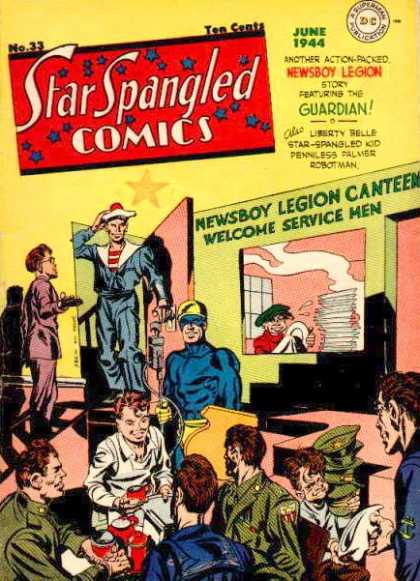 Star Spangled Comics 33 - Office - Sailor In Door - Club - Army Hats - Red Mugs